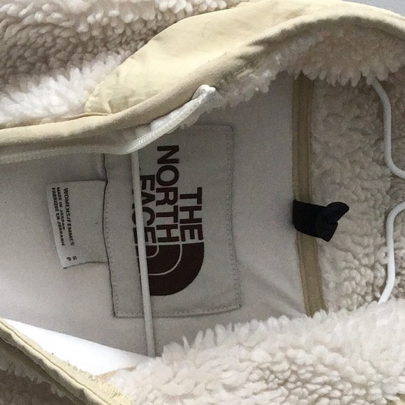 NORTH FACE cream tan neutral Sherpa cropped pullover crop jacket half zip - Picture 5 of 14